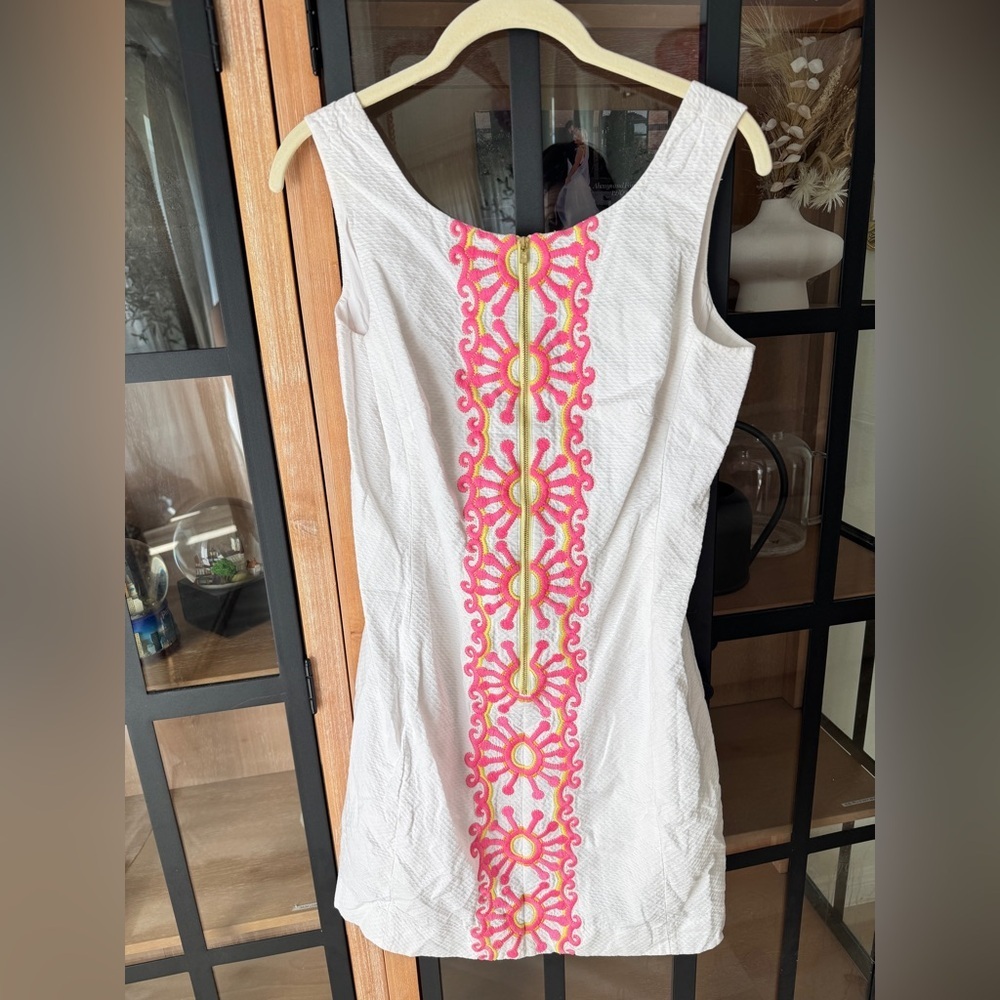 Lilly Pulitzer Kolby Resort dress White Sunny Embroidered Zip Shift sleeveless